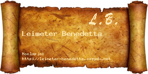Leimeter Benedetta névjegykártya